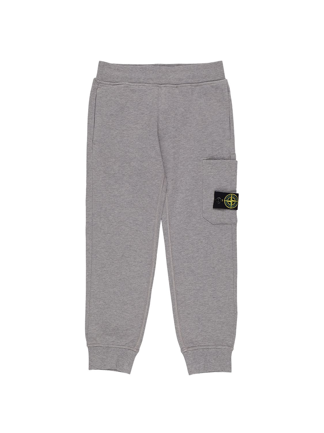 Stone Island Cotton Sweatpants W/ Logo Patch In Gray