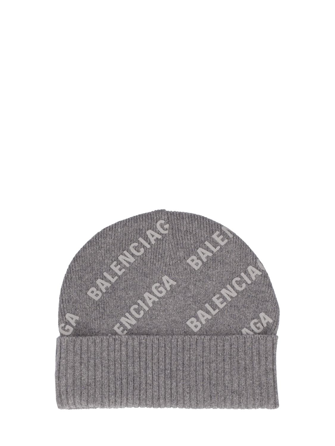 Logo Printed Cashmere Knit Beanie Hat