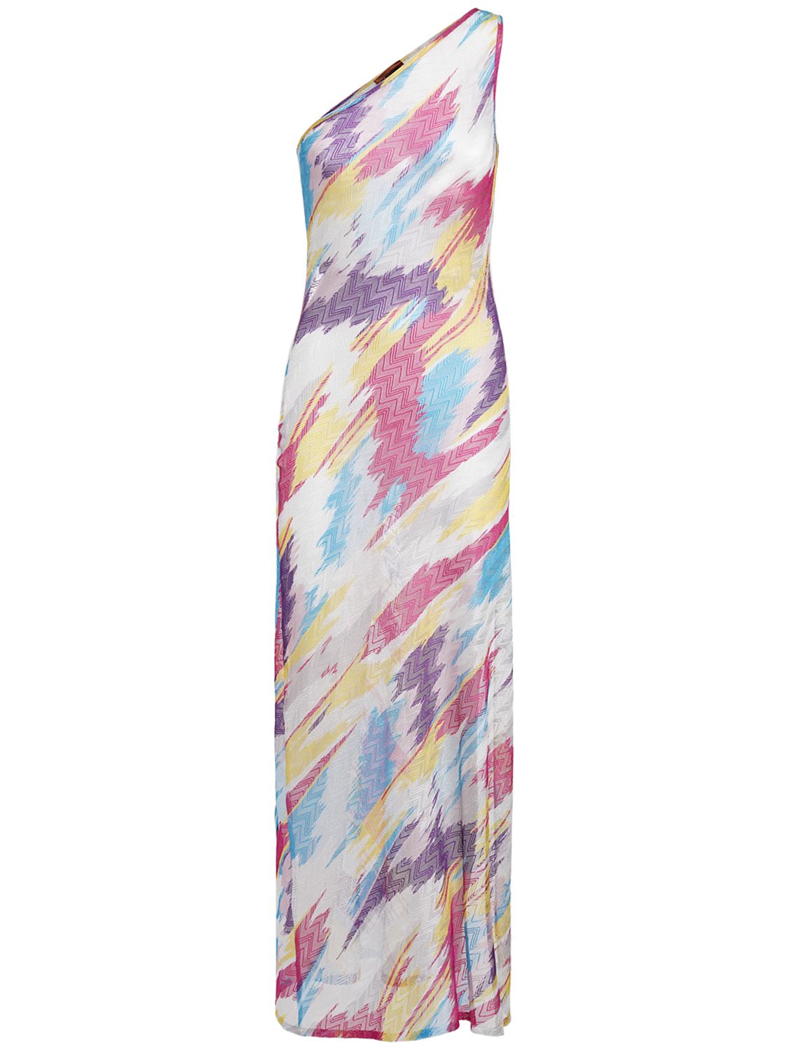 Robe Longue Asymétrique Imprimée - MISSONI - Modalova