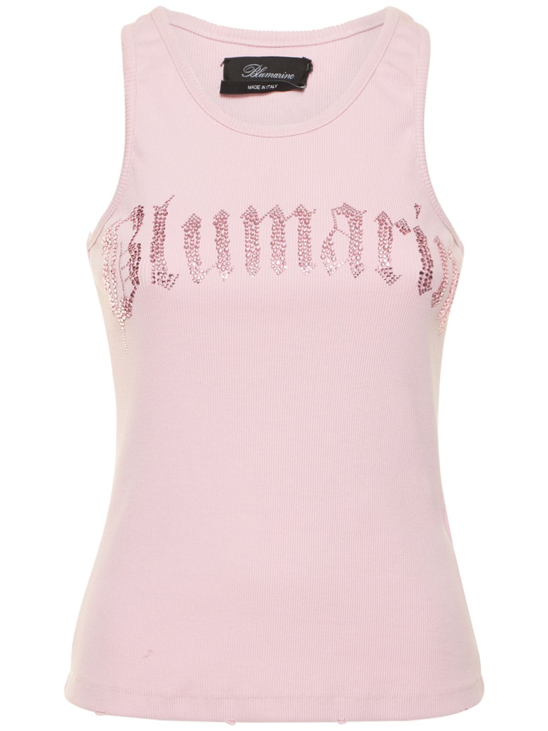Débardeur En Jersey De Coton À Logo - BLUMARINE - Modalova