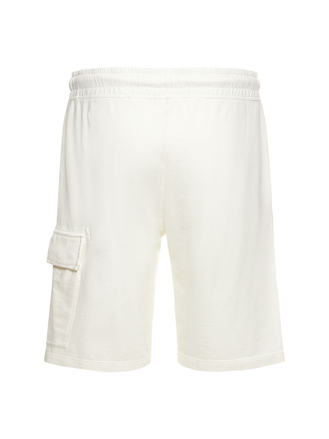 Shop C.p. Company Light Cotton Cargo Shorts In White