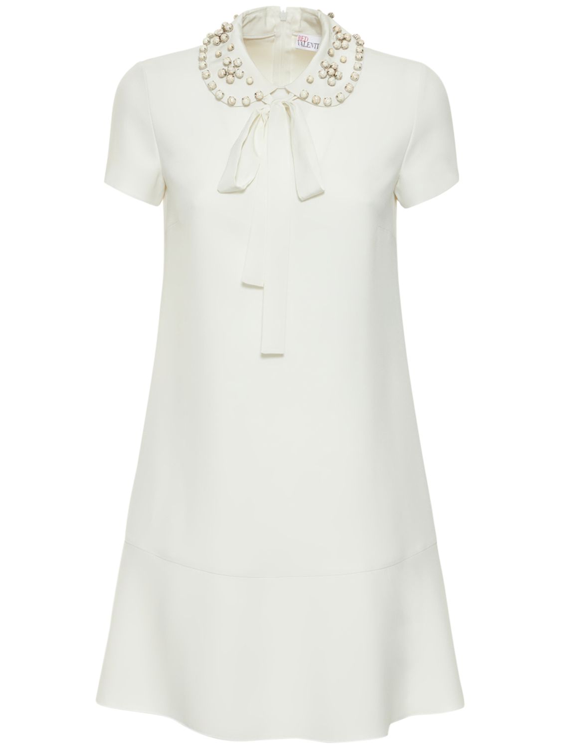 Robe Courte En Satin Envers Embelli - RED VALENTINO - Modalova