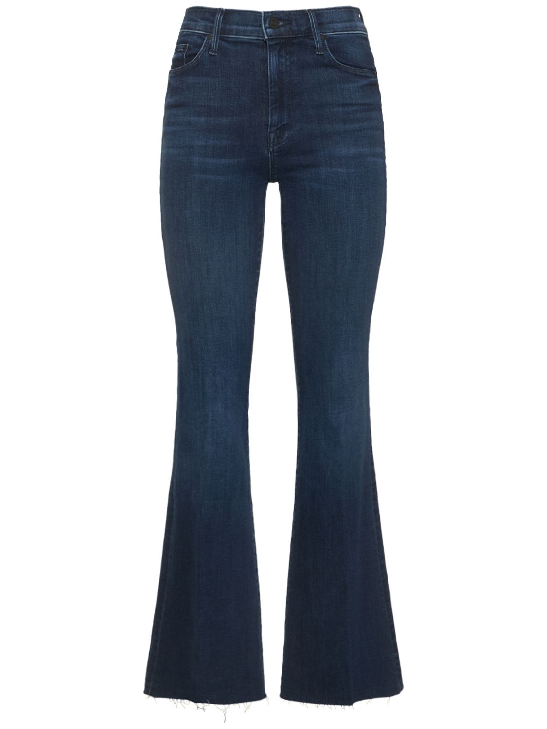 Mother The Weekender Frayed Stretch Denim Jeans In Blue