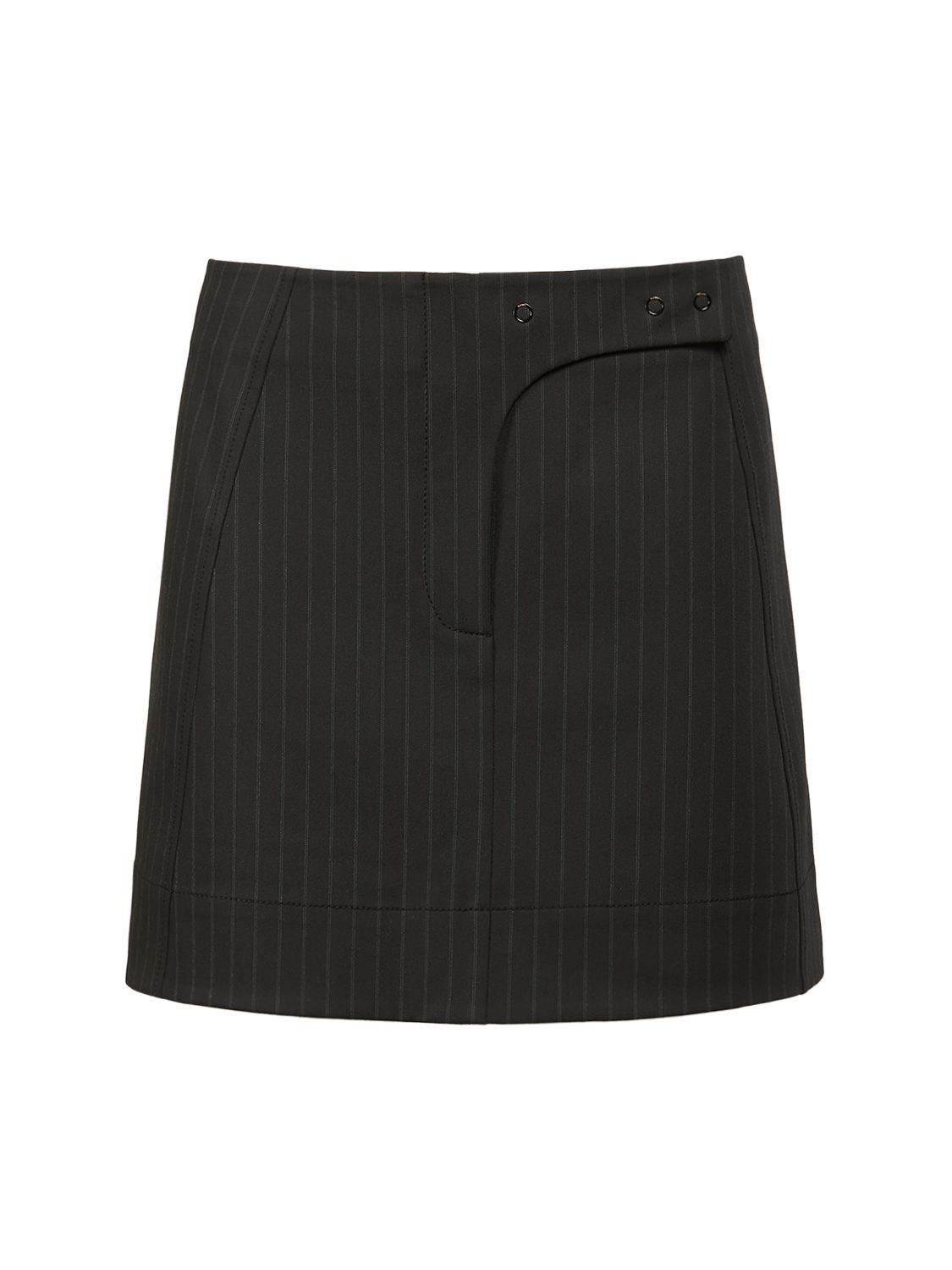 Stretch Viscose Striped Mini Skirt