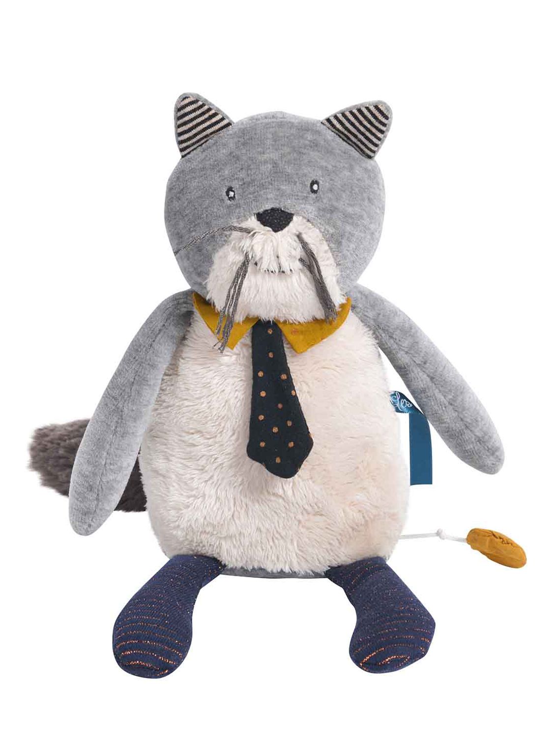 Moulin Roty Fernand Musical Plush Toy In Gray