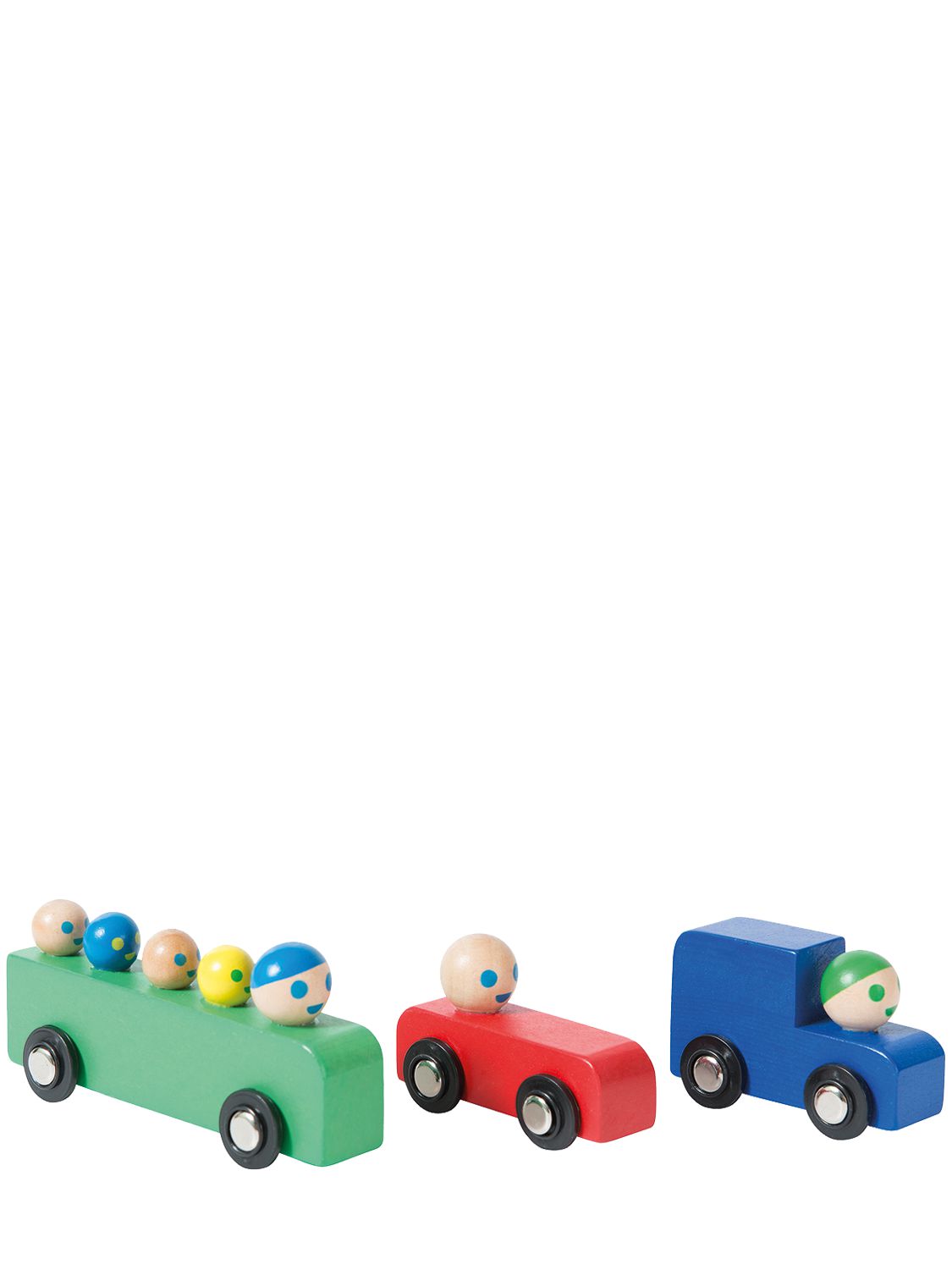 Moulin Roty Set Of 3 Wooden Vehicles In Multi