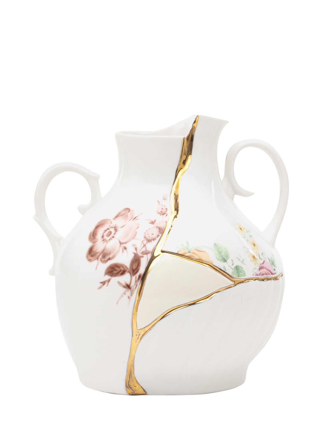 Seletti Kintsugi Bone China Vase In White