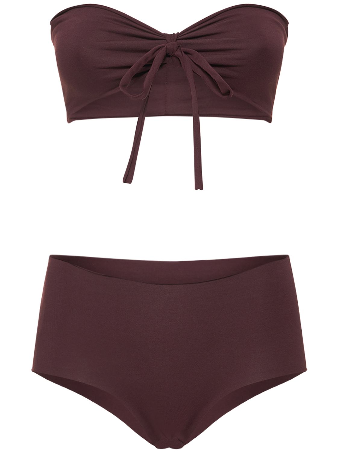 Isole & Vulcani Seamless Cotton Jersey Bikini In 다크 퍼플