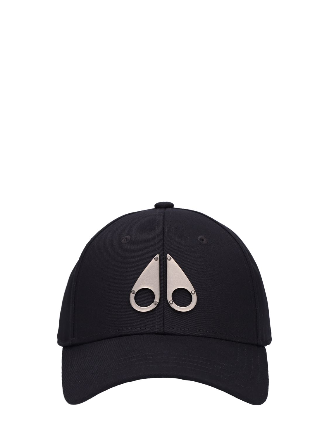 Moose Knuckles Logo Cotton Baseball Cap In Black