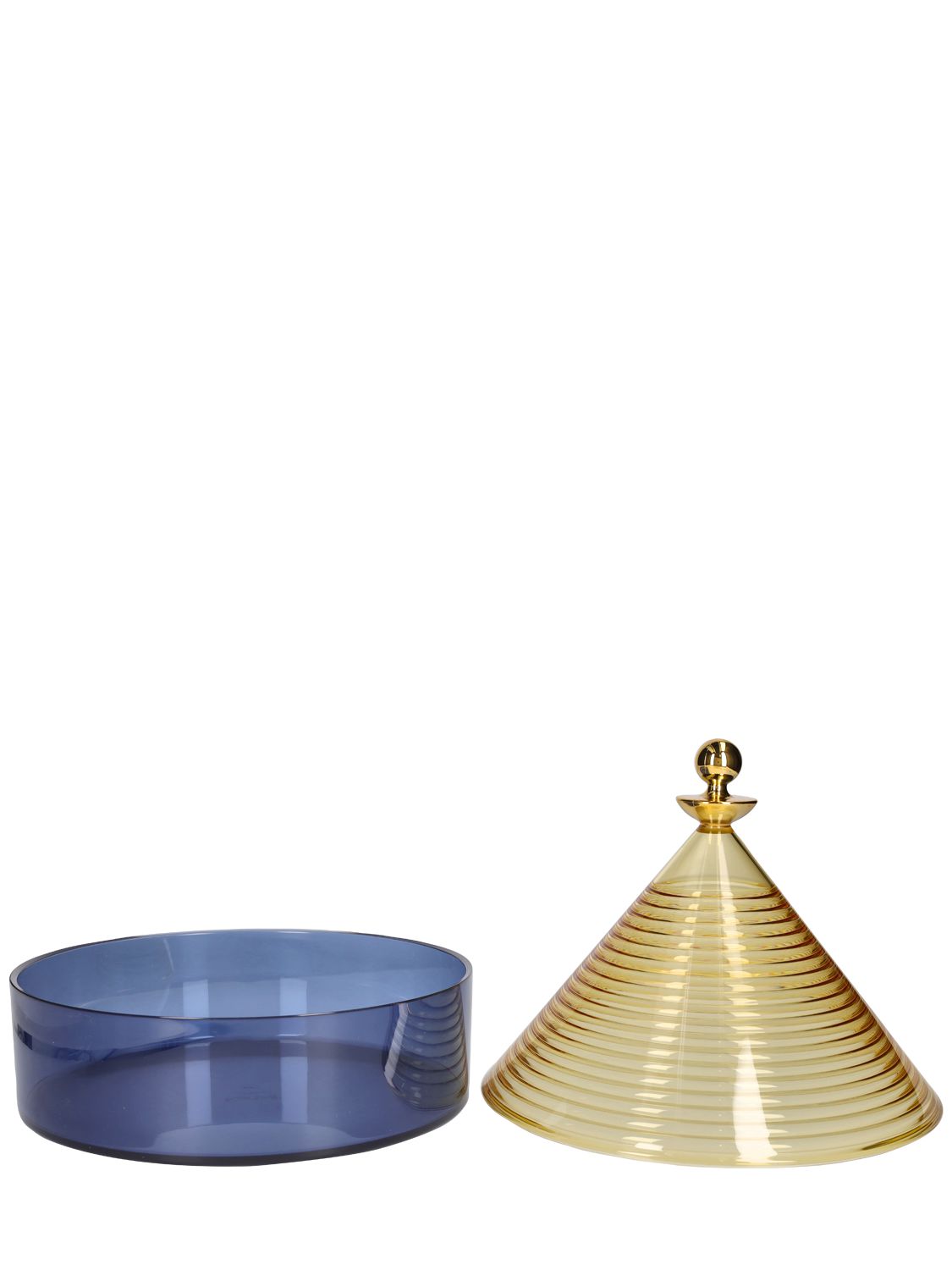 Shop Kartell Trullo Container In Blue/yellow