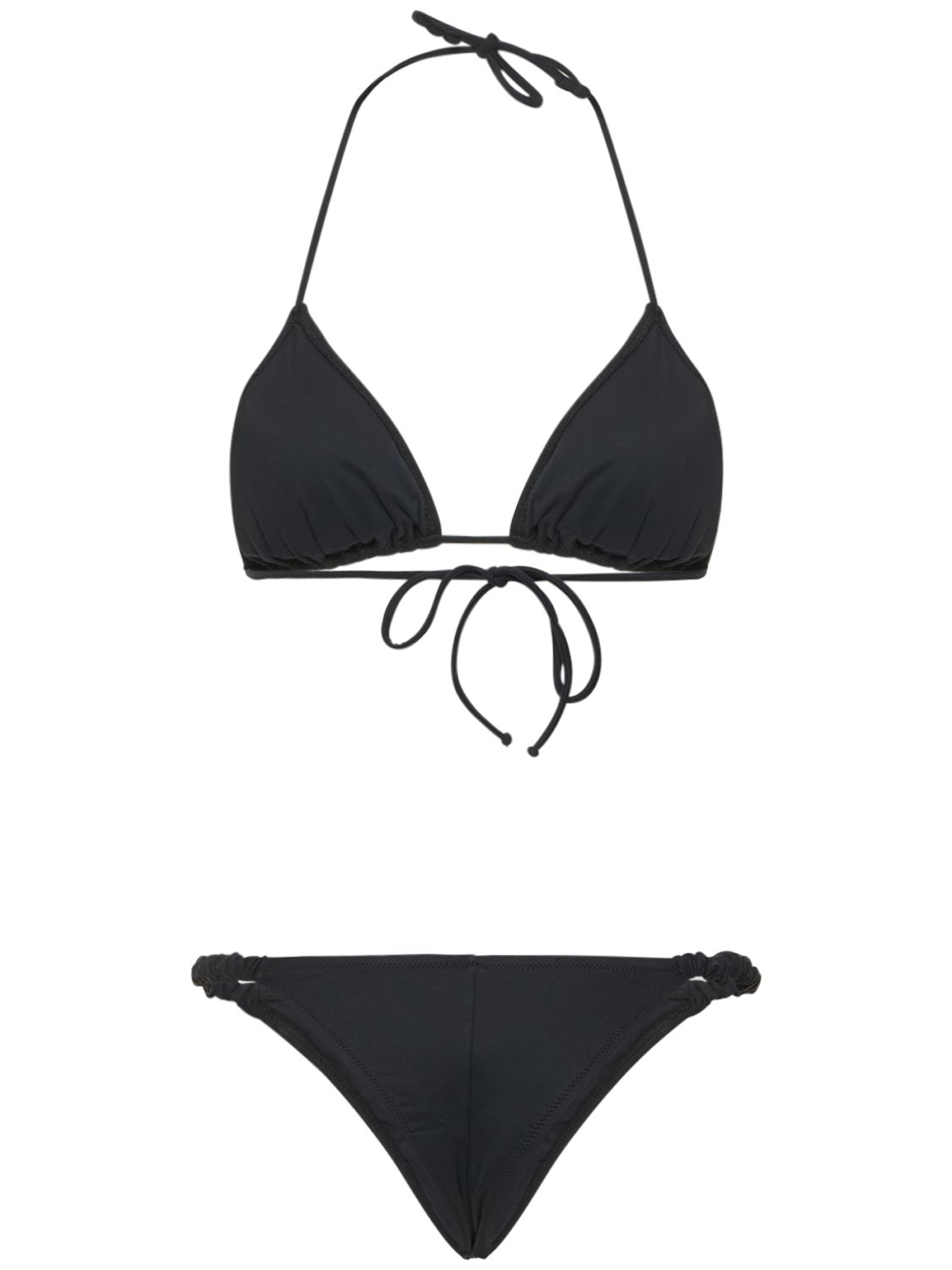 Shop Reina Olga Scrunchie Triangle Bikini In Black