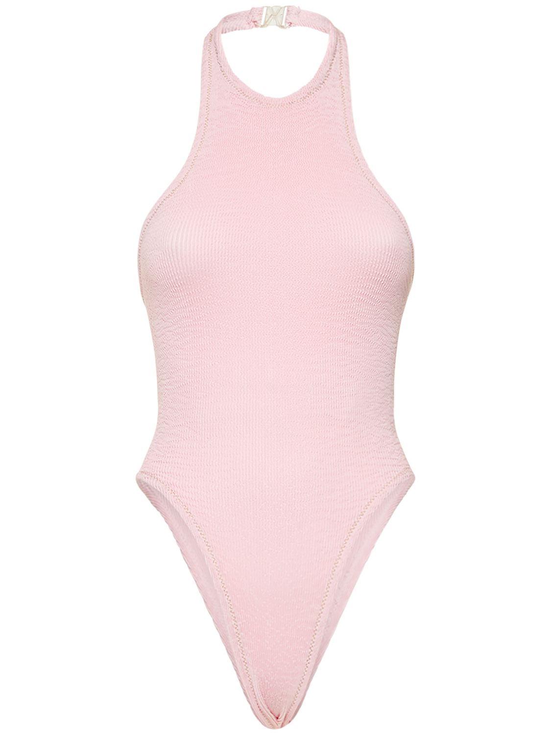 Reina Olga The Surfer Crinkled One Piece Swimsuit In Pink