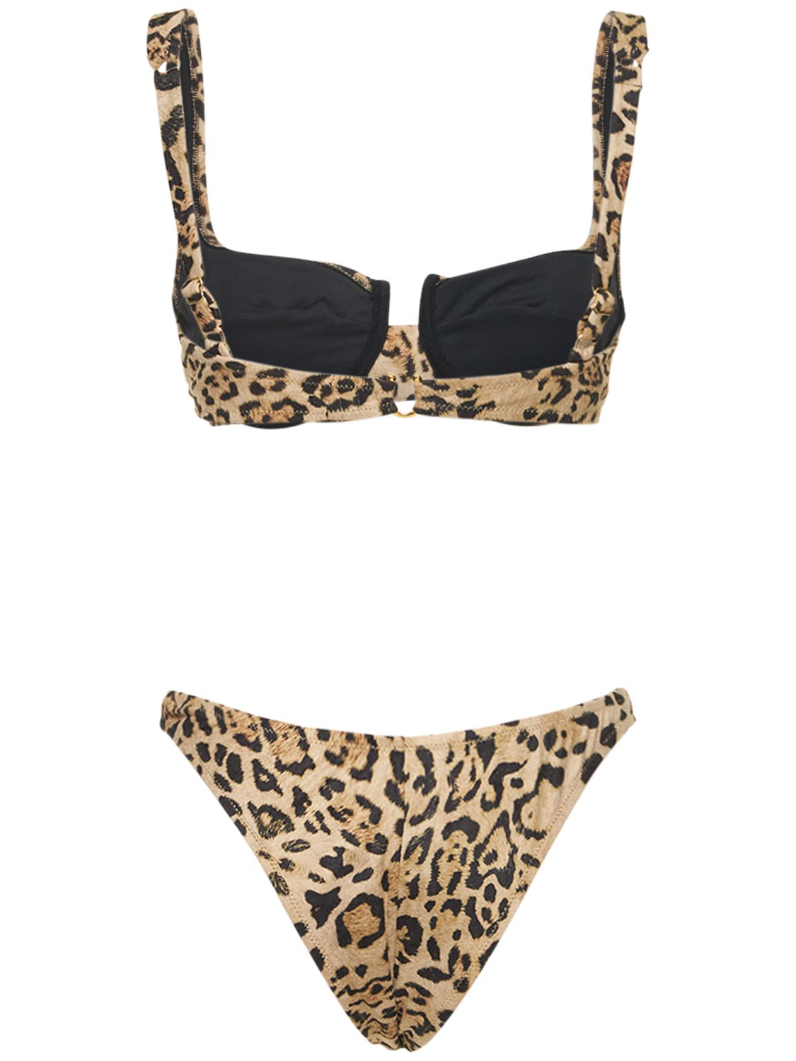 Shop Reina Olga Brigitte Underwired Printed Bikini In Leopard