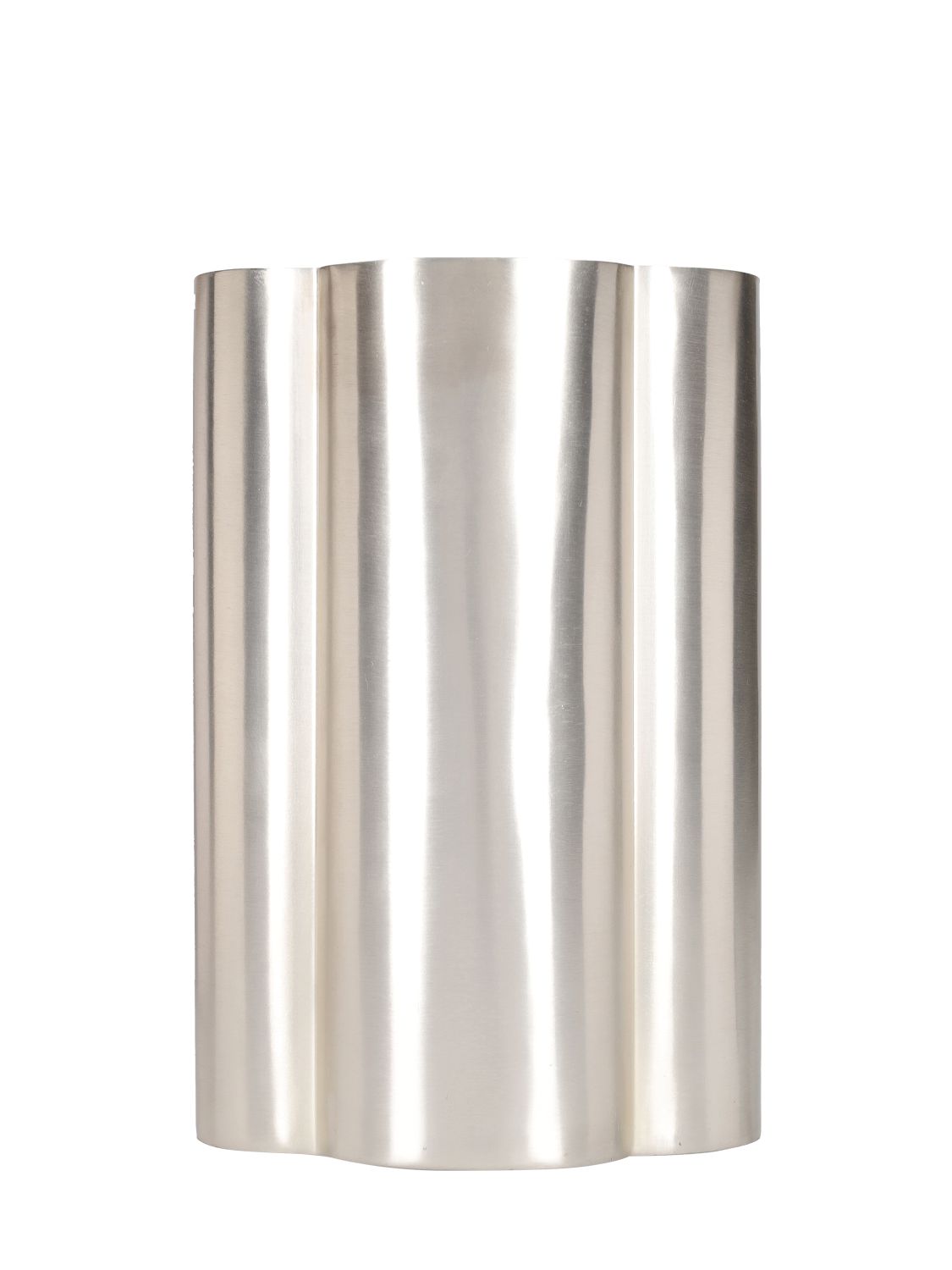 Shop Armani Collezioni Move Vase In Matt Silver