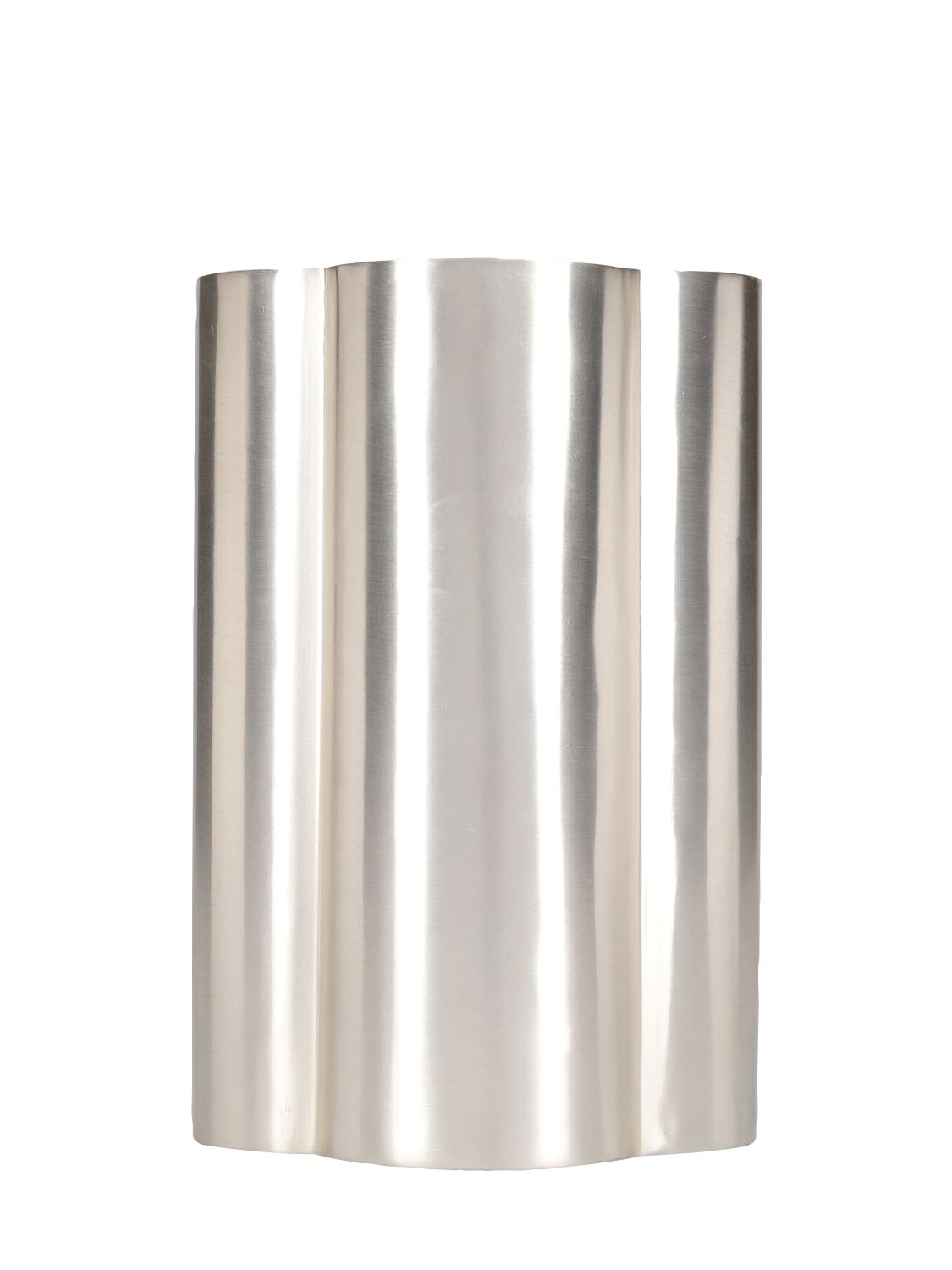 Shop Armani Collezioni Move Vase In Matt Silver