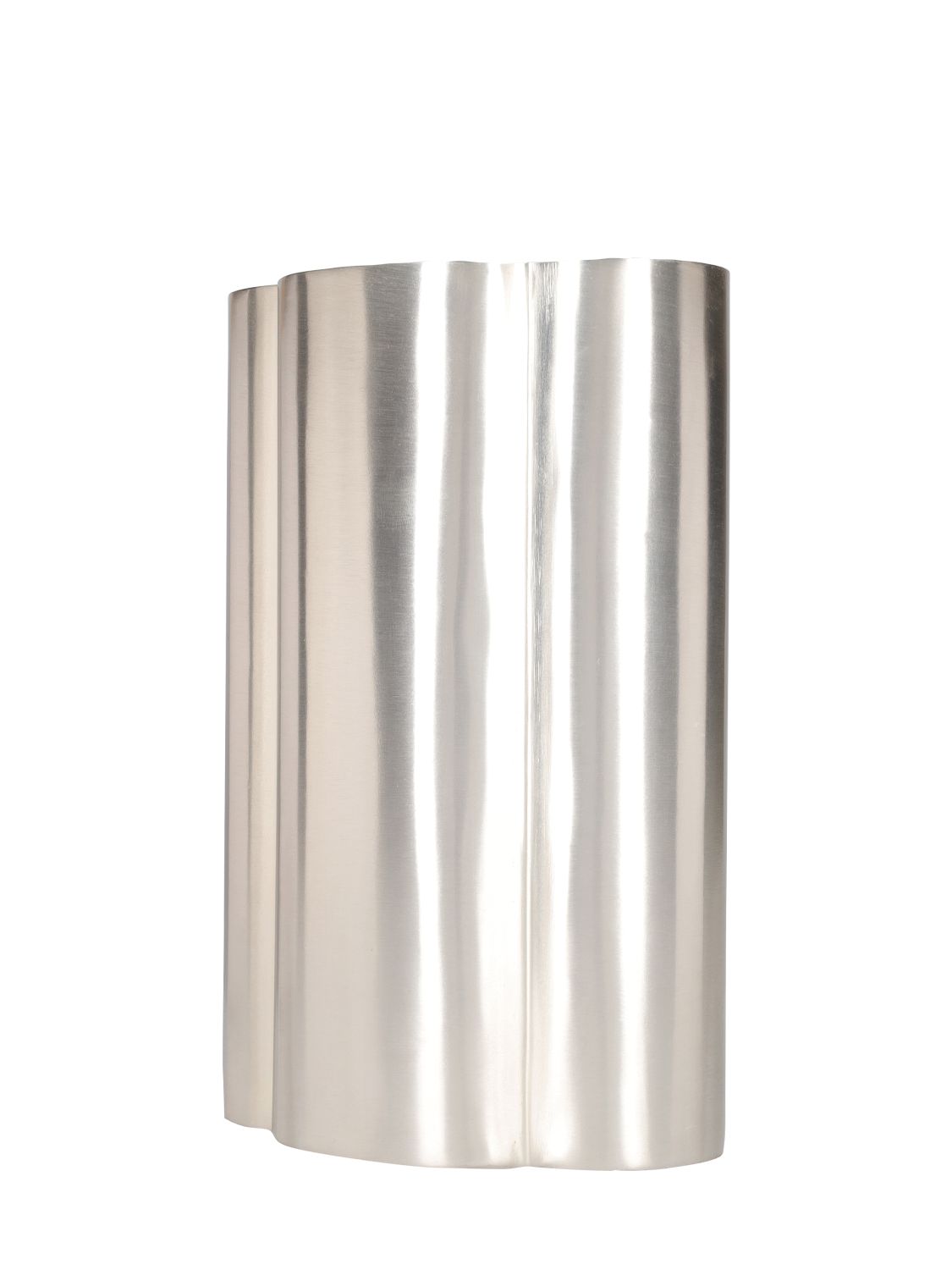 Shop Armani Collezioni Move Vase In Matt Silver