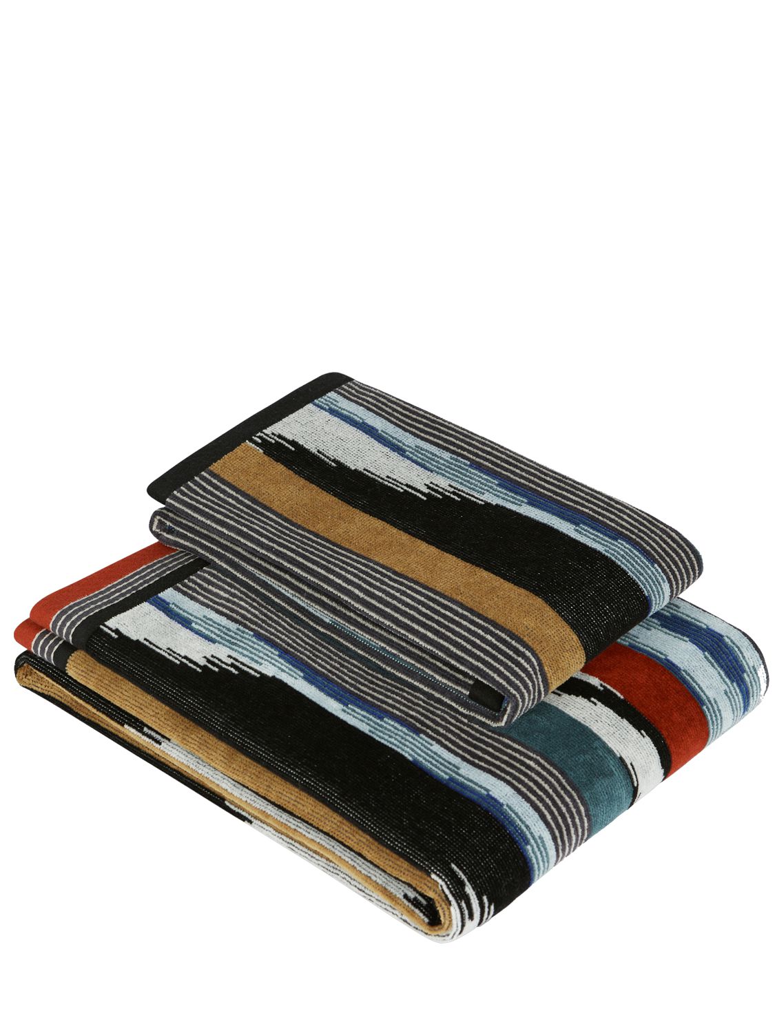 Missoni Home Collection Set Of 2 Clint Towels In Nero Multicolor