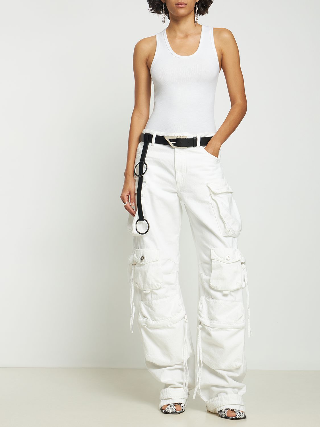 ATTICO FERN DENIM CARGO JEANS 