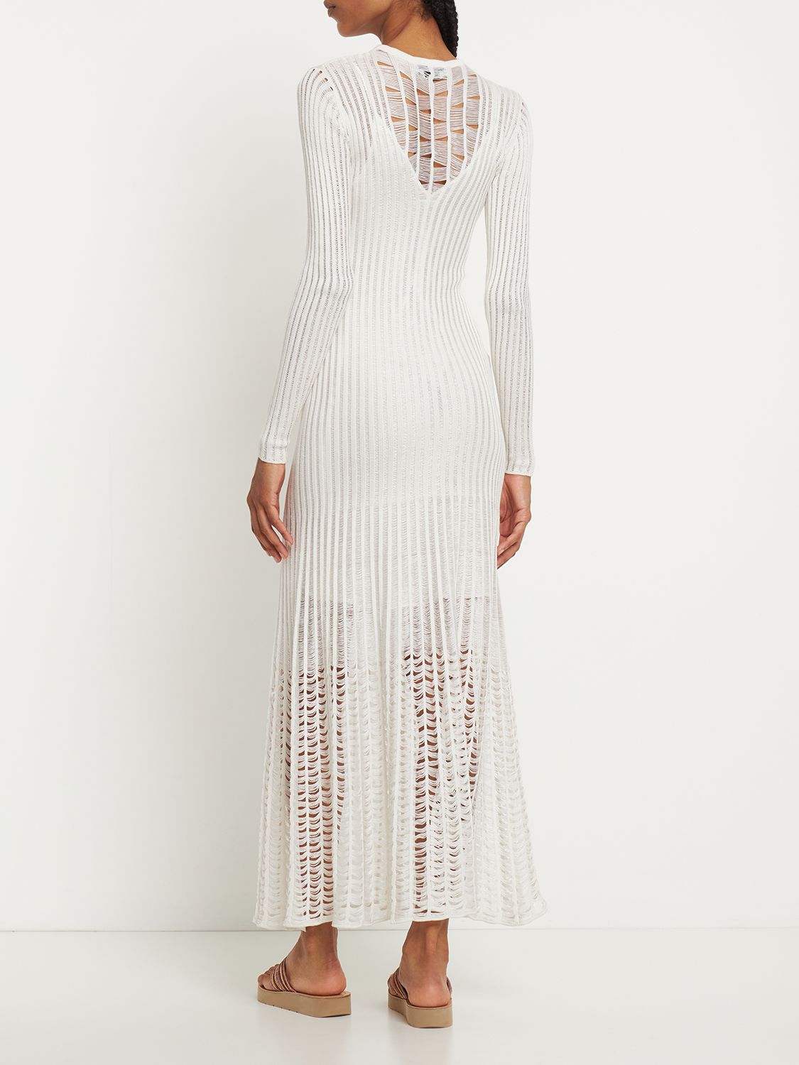 Maia Silk Knit Long Sleeve Midi Dress