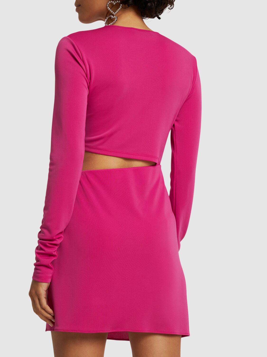 The Andamane Gia Cutout Stretch Jersey Mini Dress In Pink