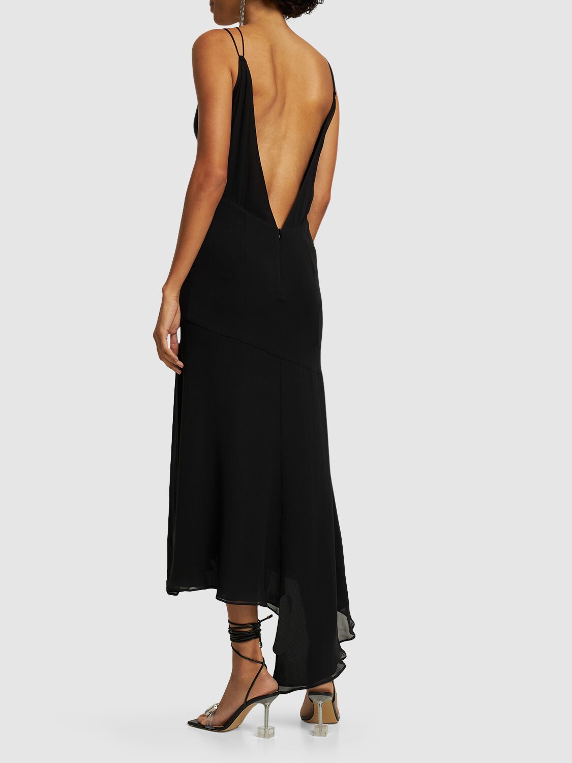 THE ANDAMANE LAYLA STRETCH SILK GEORGETTE MIDI DRESS 
