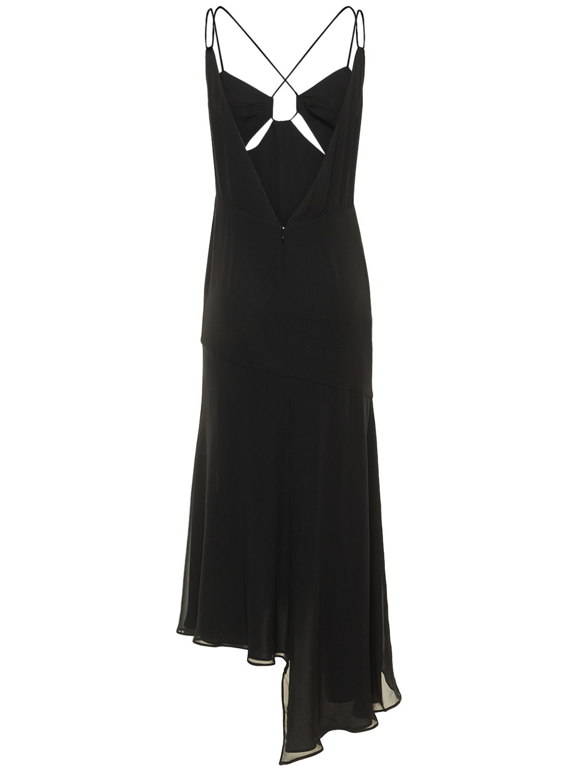 Shop The Andamane Layla Stretch Silk Georgette Midi Dress In Black