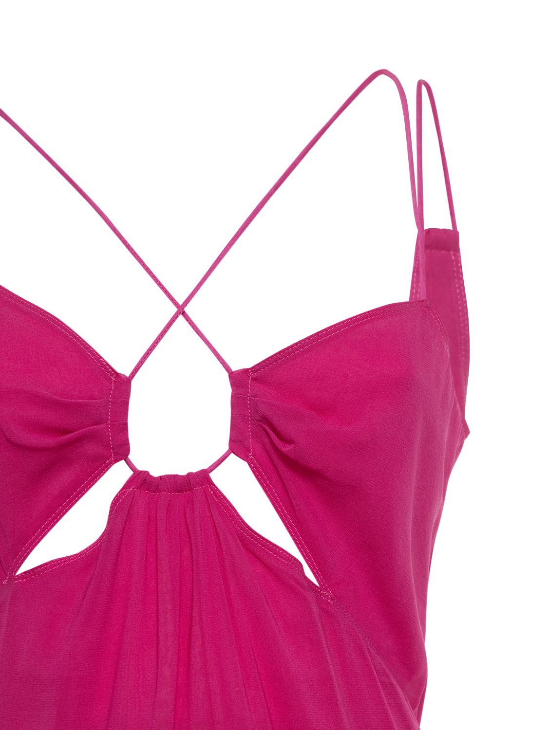 THE ANDAMANE LAYLA STRETCH SILK GEORGETTE MINI DRESS 