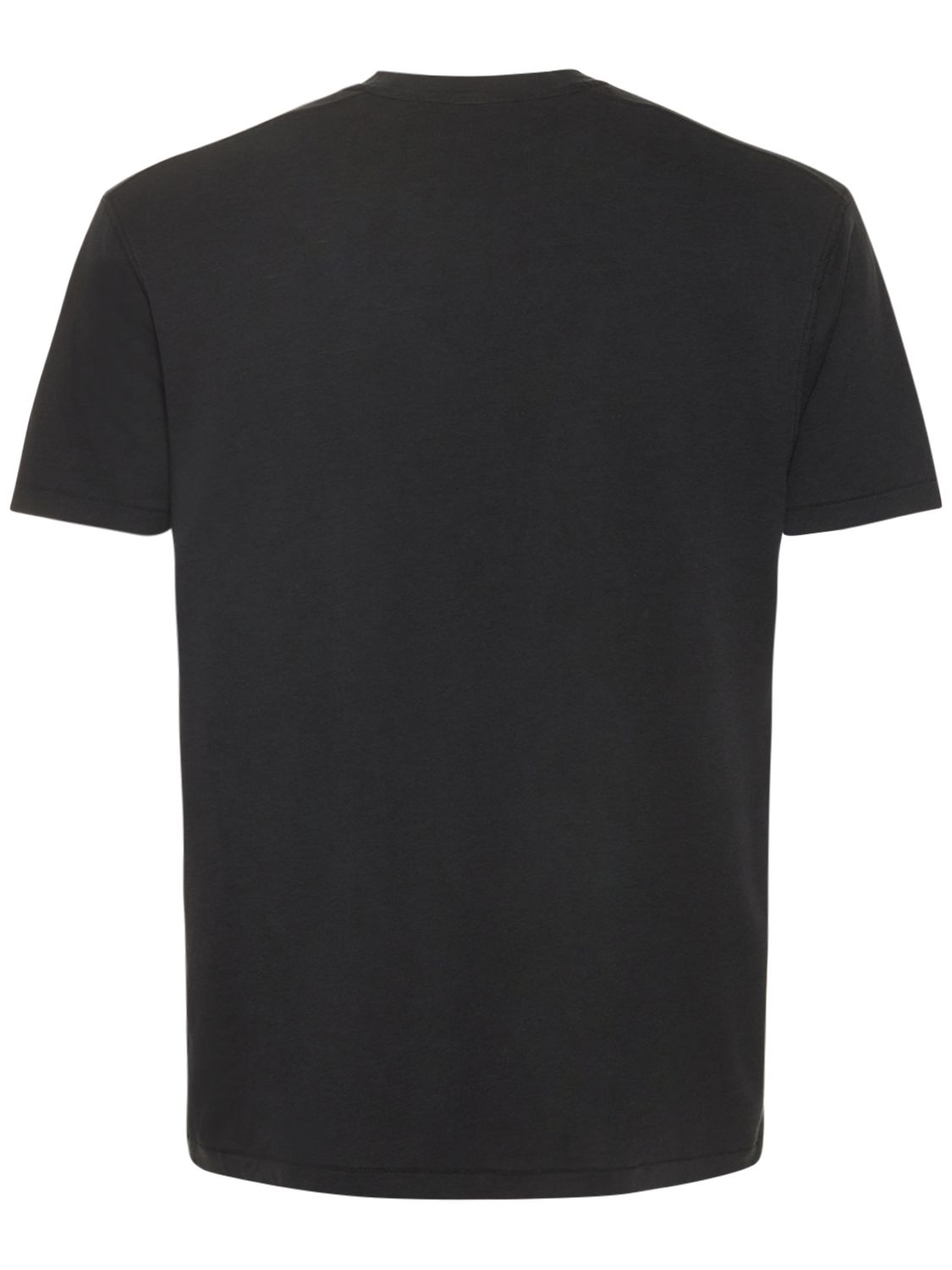 Shop Tom Ford Cotton Blend Crewneck T-shirt In Black