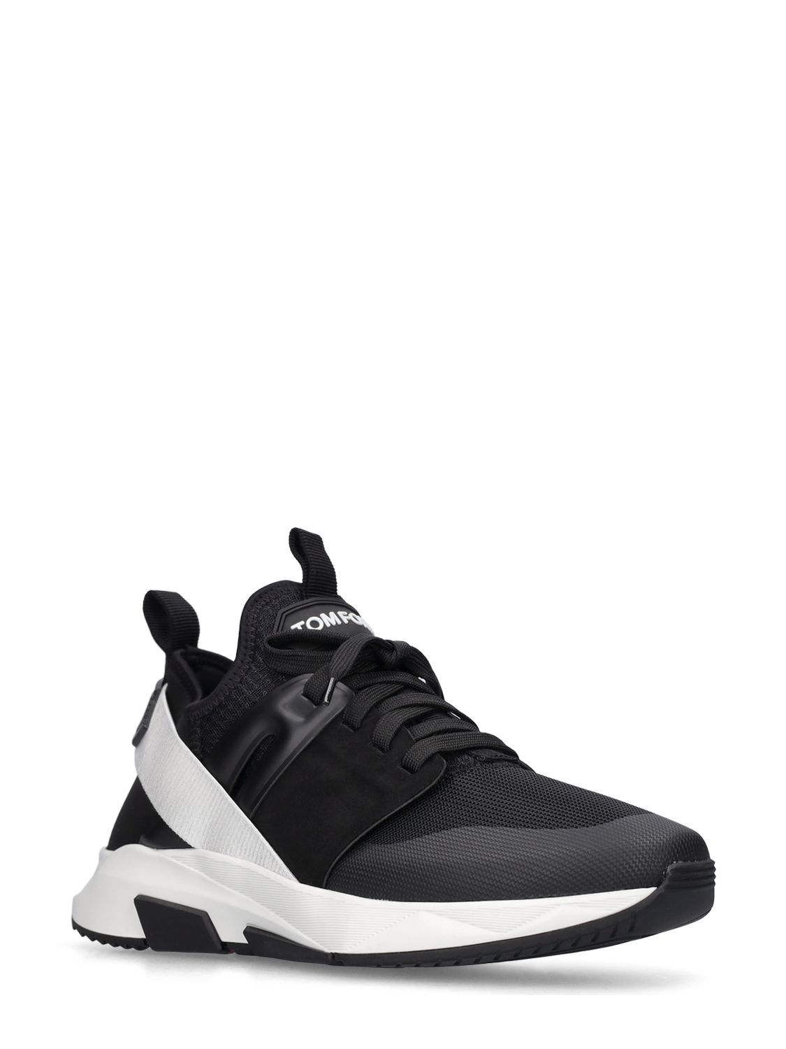 Tom Ford Neoprene And Suede Jago Sneakers Shoes In Black