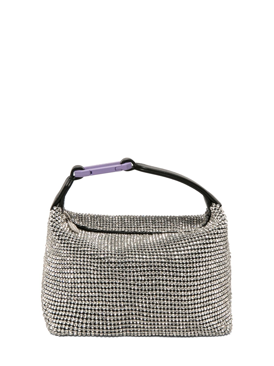Moon Leather & Crystal Top Handle Bag