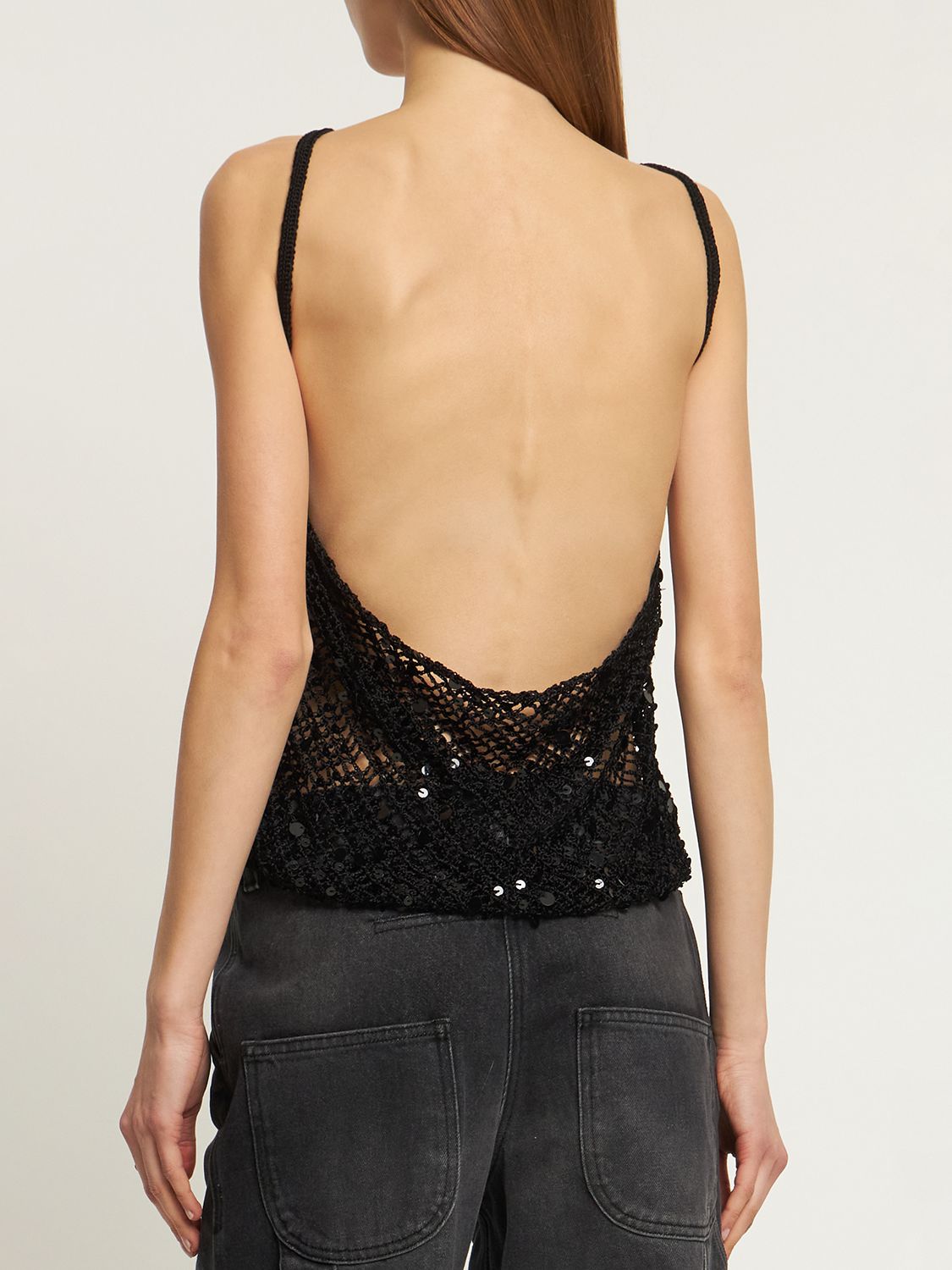 Sequined Crochet Top