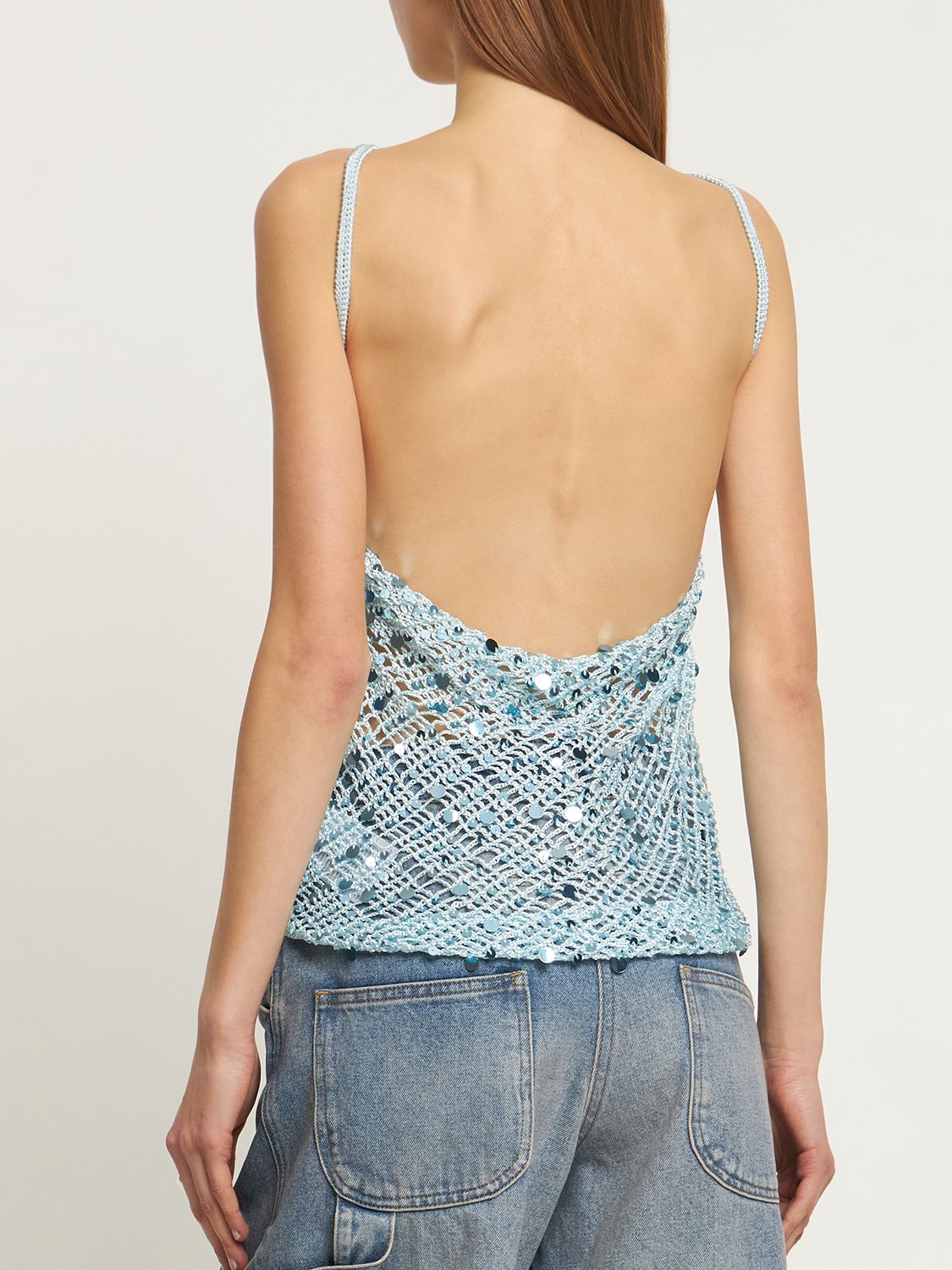 Sequined Crochet Top