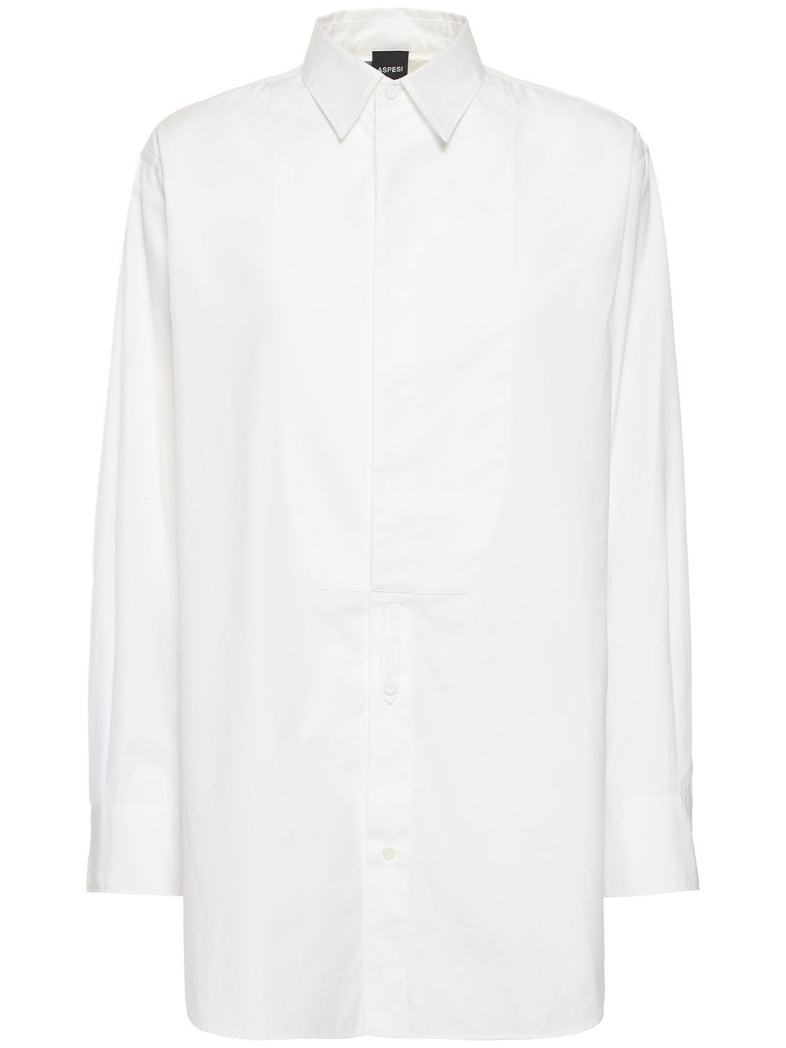 Aspesi Cotton Poplin Oversized Plastron Shirt In White