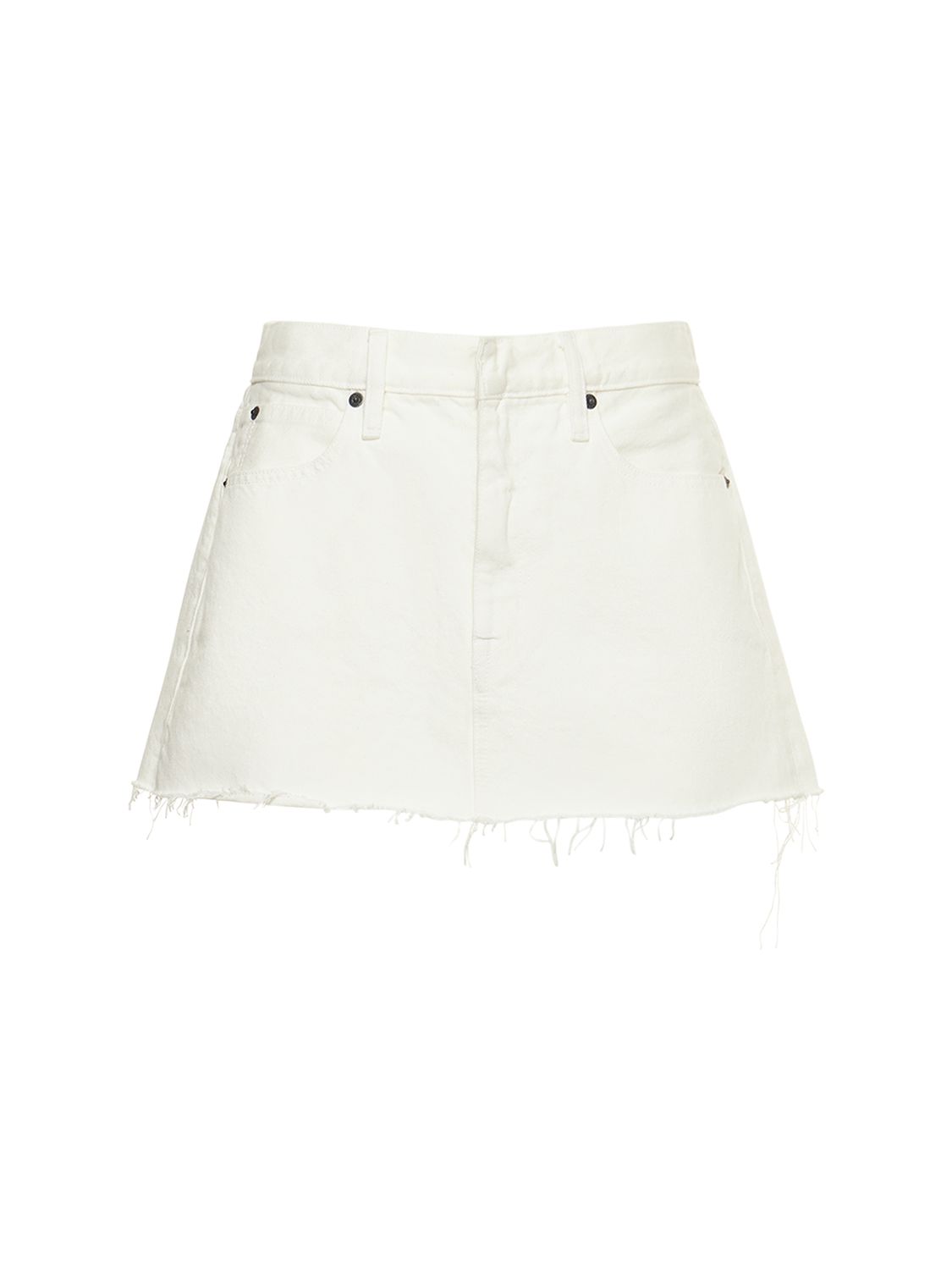 Micro Cut Off Cotton Denim Mini Skirt