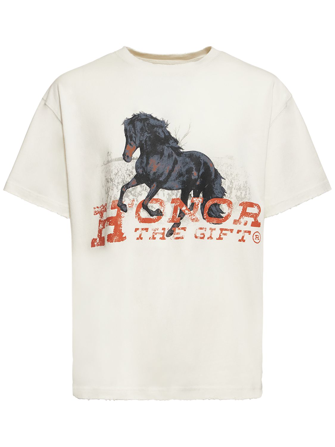 t-shirt en jersey de coton imprimé spring horse