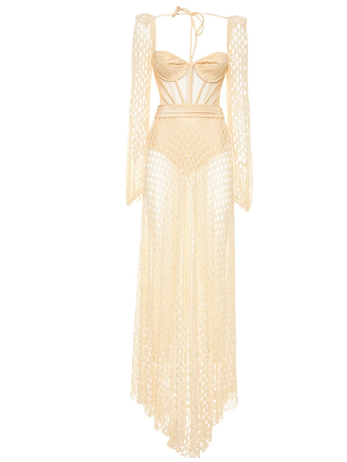 Robe Bustier Longue En Crochet Monstera - PATBO - Modalova
