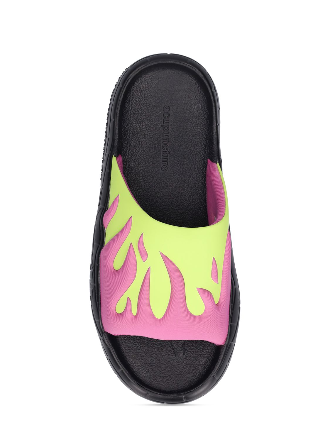 Nyu Flame Rubber Slide Sandals W/ Logo