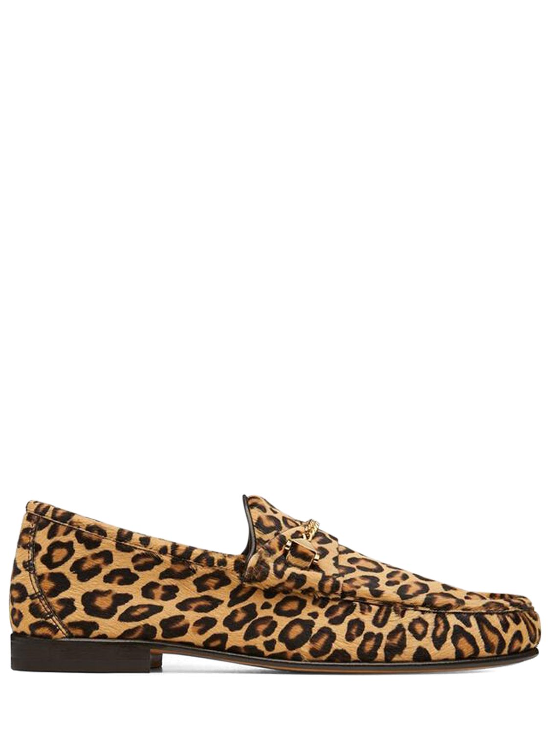 Mick Leopard Print Suede Loafers