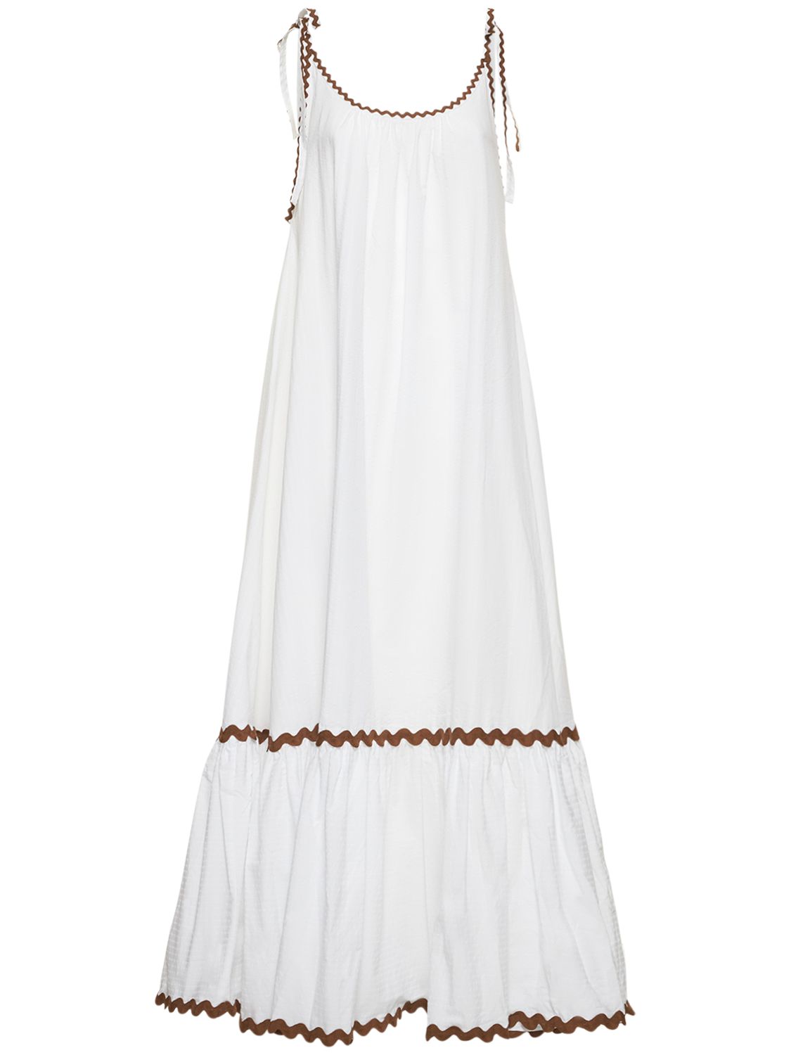 FLORA SARDALOS Cotton Poplin Open-back Maxi Dress
