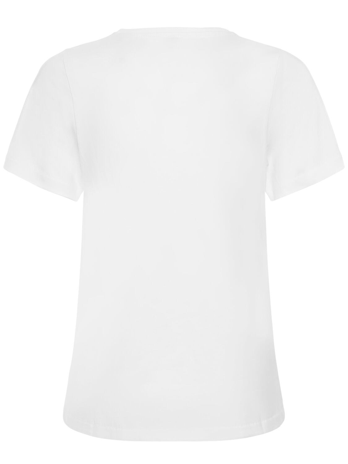 Totême Embroidered Ribbed Stretch-cotton Jersey T-shirt In White