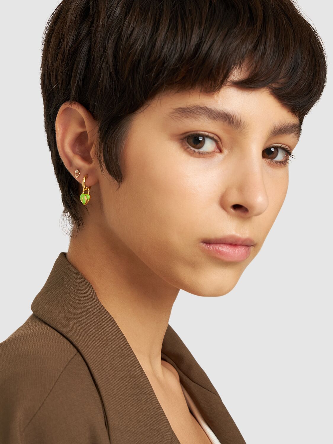 Maria Black Bardot 14kt Gold & Diamond Mono Earring In Gold,crystal