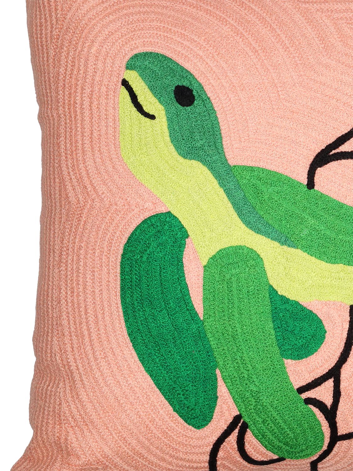 Dusen Dusen Turtle Cotton Canvas Cushion In Multicolor
