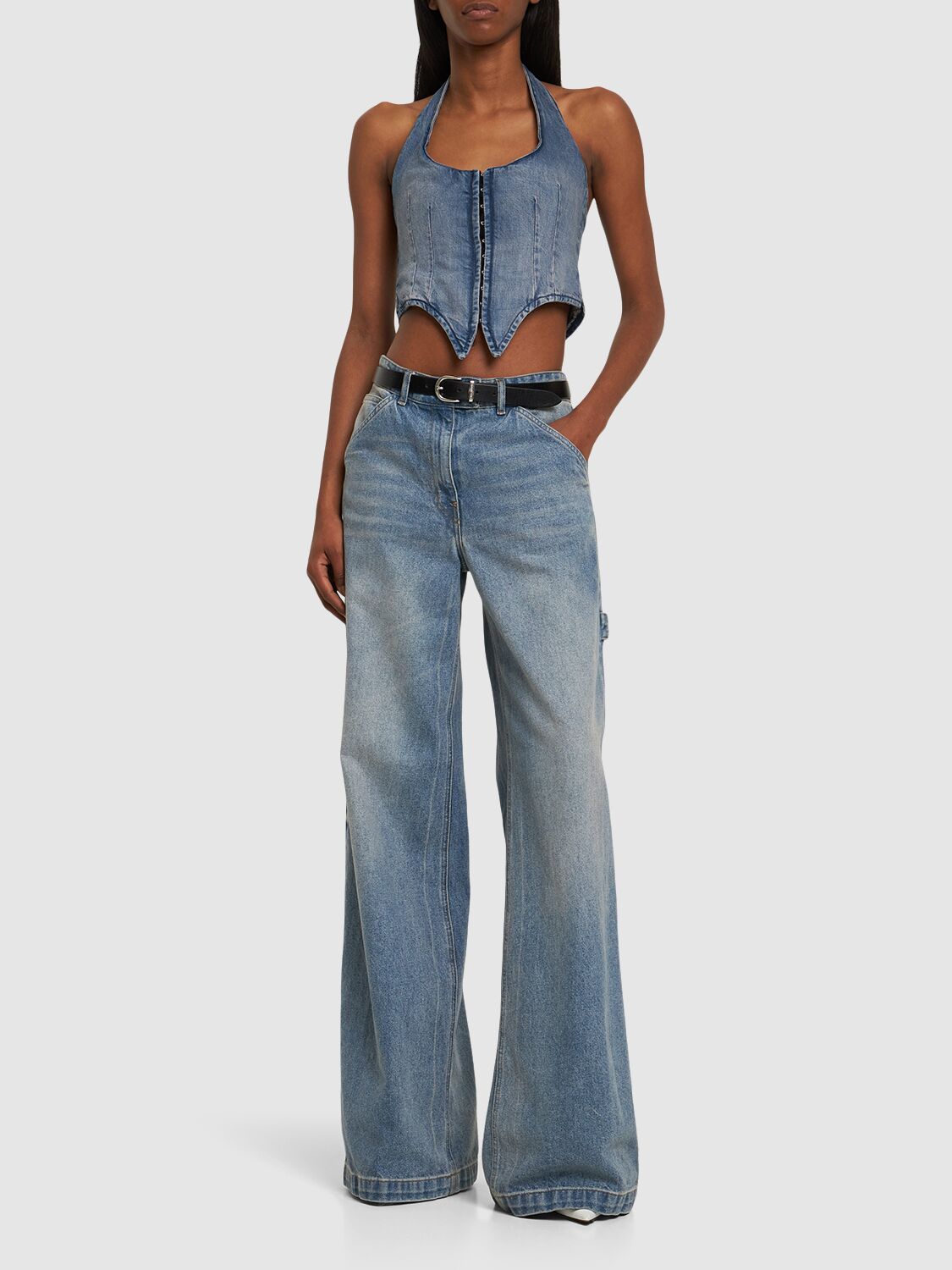 MIAOU DANI COTTON DENIM VEST 