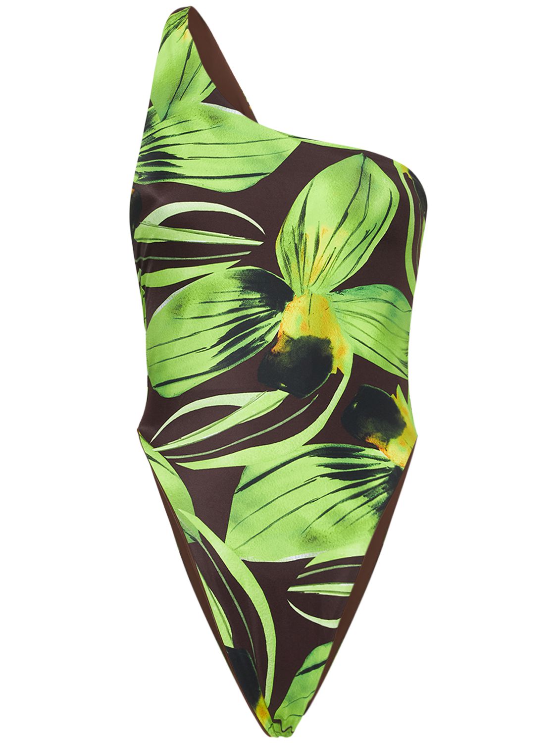 Plunge Printed Onepiece Swimsuit