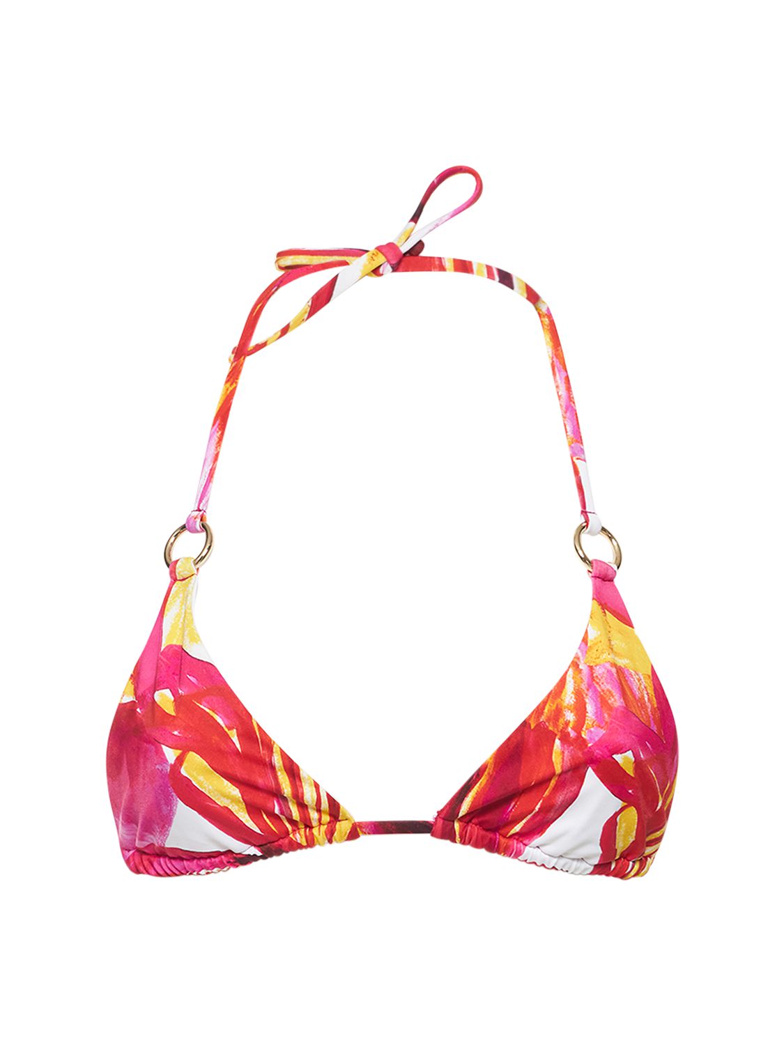 Mini Ring Printed Triangle Bikini Top