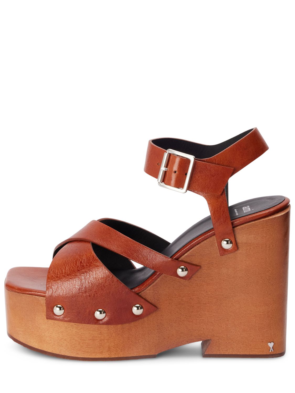 Sandales Compensées En Cuir 120 Mm - AMI PARIS - Modalova