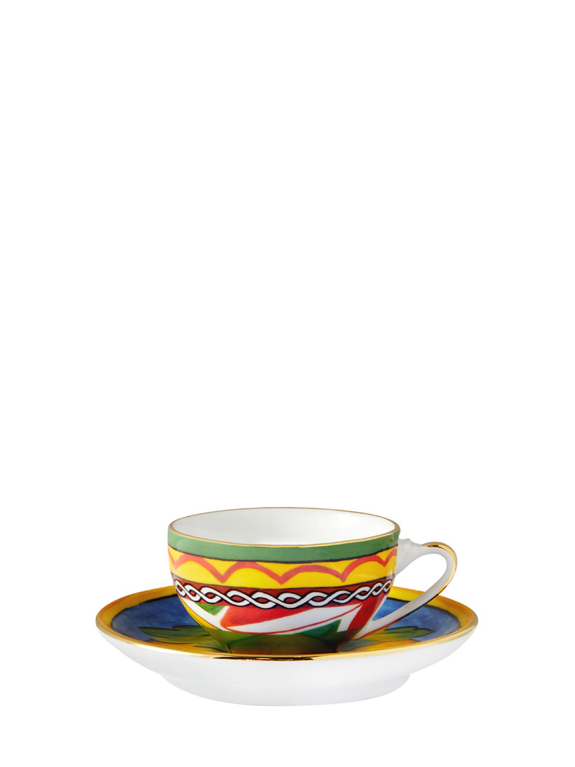 Dolce & Gabbana Limoni Porcelain Cup & Saucer In Multicolor