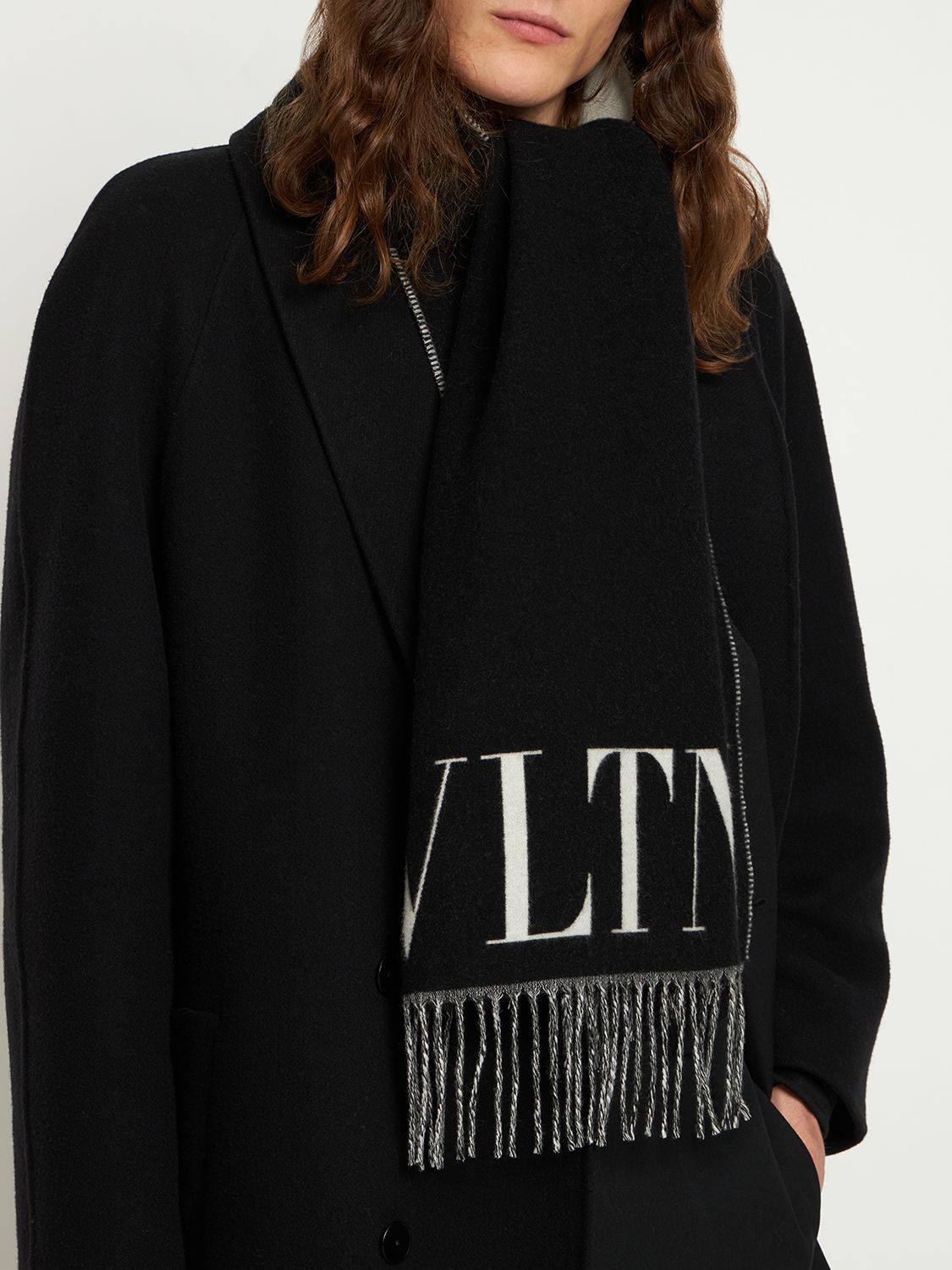 Vltn Cashmere & Wool Scarf