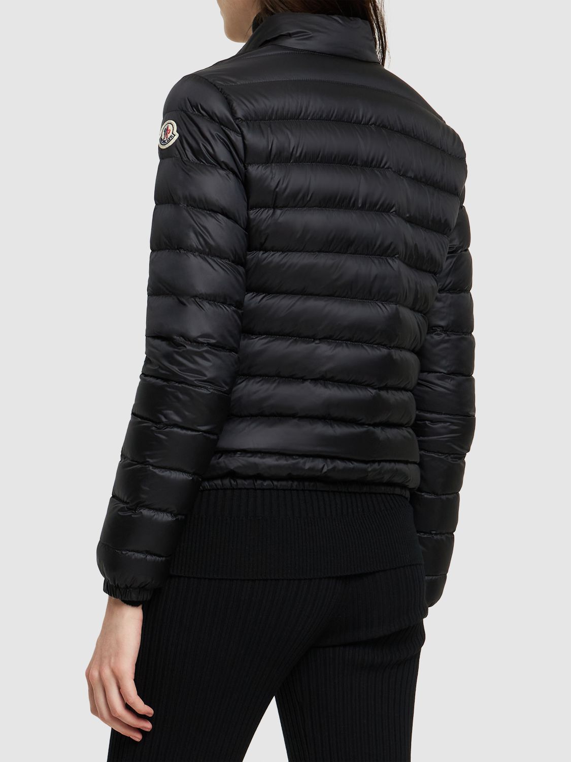 Shop Moncler Lans Nylon Down Jacket In 블랙