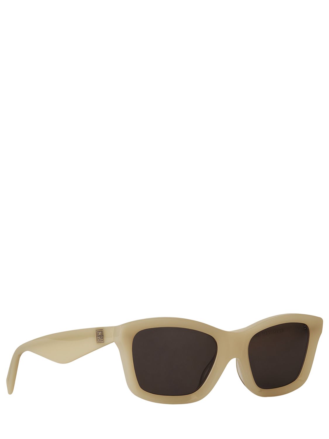 Shop Totême The Classic Squared Acetate Sunglasses In Beige,grey